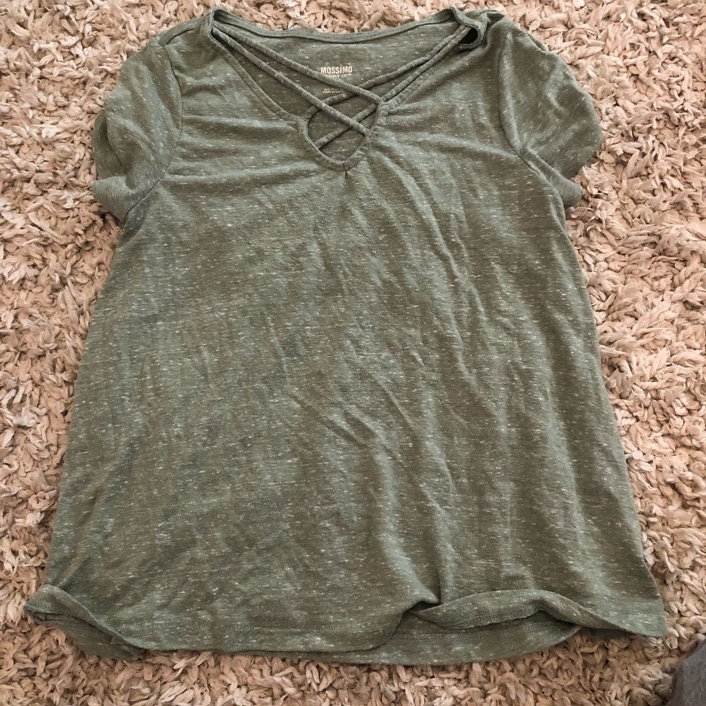 Mossimo green shirt with criss cross